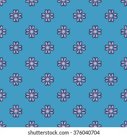 Seamless vector background with decorative flowers