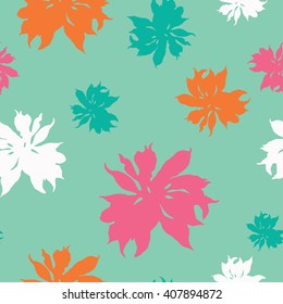 Seamless vector background with decorative flowers. Print. Cloth design, wallpaper.