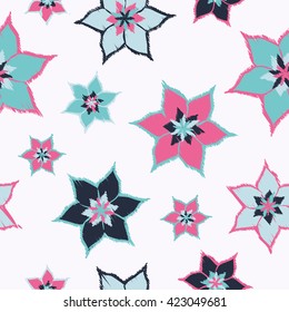 Seamless vector background with decorative flowers. Print. Cloth design, wallpaper.