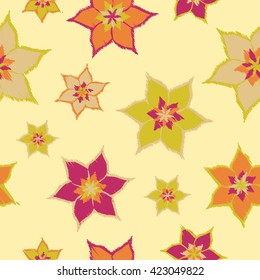 Seamless vector background with decorative flowers. Print. Cloth design, wallpaper.