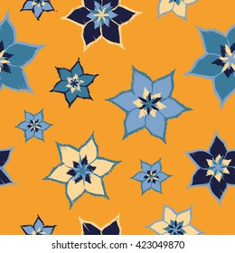Seamless vector background with decorative flowers. Print. Cloth design, wallpaper.