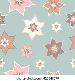 Seamless vector background with decorative flowers. Print. Cloth design, wallpaper.