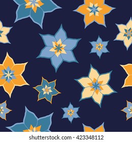 Seamless vector background with decorative flowers. Print. Cloth design, wallpaper.