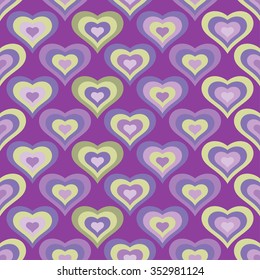 Seamless vector background with decorative hearts
