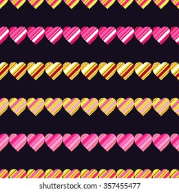 Seamless vector background with decorative hearts 