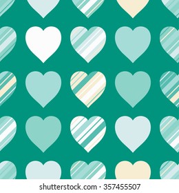 Seamless vector background with decorative hearts 