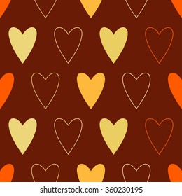 Seamless vector background with decorative hearts