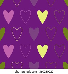 Seamless vector background with decorative hearts