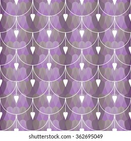 Seamless vector background with decorative hearts