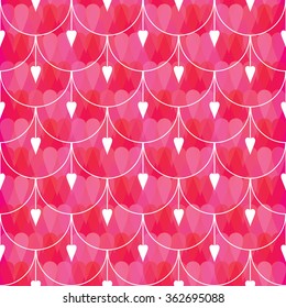 Seamless vector background with decorative hearts