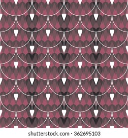 Seamless vector background with decorative hearts