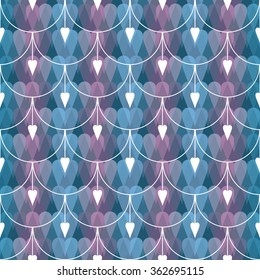 Seamless vector background with decorative hearts