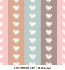 Seamless vector background with decorative hearts. Print. Cloth design, wallpaper.