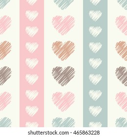 Seamless vector background with decorative hearts. Print. Cloth design, wallpaper.