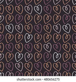 Seamless vector background with decorative hearts. Print. Cloth design, wallpaper.