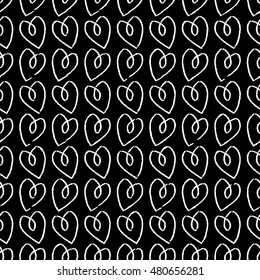 Seamless vector background with decorative hearts. Print. Cloth design, wallpaper.