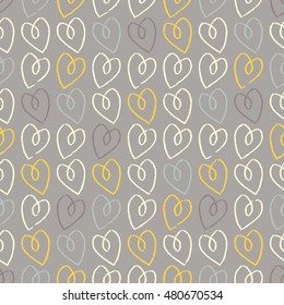 Seamless vector background with decorative hearts. Print. Cloth design, wallpaper.