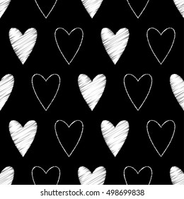 Seamless vector background with decorative hearts. Print. Poster Love. Cloth design, wallpaper.