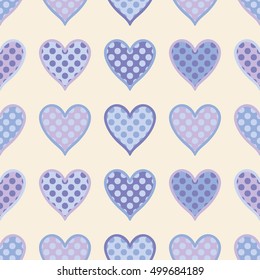 Seamless vector background with decorative hearts. Print. Poster Love. Cloth design, wallpaper.