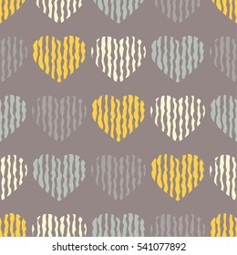 Seamless vector background with decorative hearts. Print. Cloth design, wallpaper.