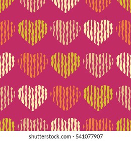 Seamless vector background with decorative hearts. Print. Cloth design, wallpaper.
