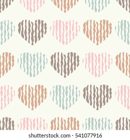 Seamless vector background with decorative hearts. Print. Cloth design, wallpaper.