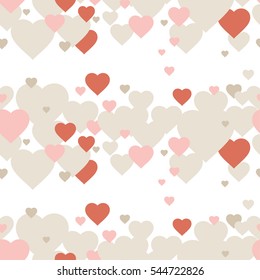Seamless vector background with decorative hearts. Valentine's day. Print. Cloth design, wallpaper.