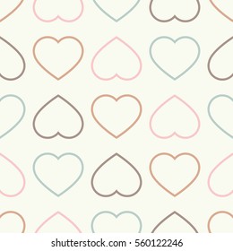 Seamless vector background with decorative hearts. Valentine's day. Print. Cloth design, wallpaper.