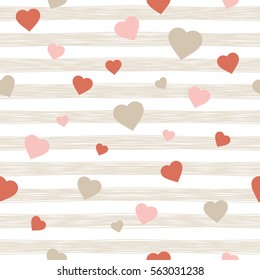 Seamless vector background with decorative hearts. Valentine's day. Print. Cloth design, wallpaper.