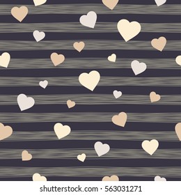 Seamless vector background with decorative hearts. Valentine's day. Print. Cloth design, wallpaper.
