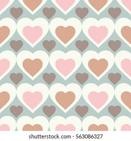 Seamless vector background with decorative hearts. Valentine's day. Print. Cloth design, wallpaper.