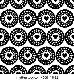 Seamless vector background with decorative hearts. Valentine's day. Print. Cloth design, wallpaper.
