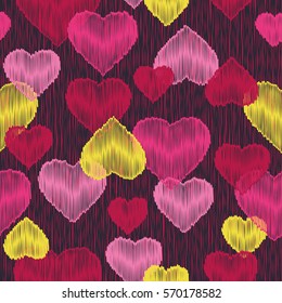 Seamless vector background with decorative hearts. Valentine's day. Print. Cloth design, wallpaper.