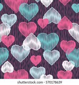 Seamless vector background with decorative hearts. Valentine's day. Print. Cloth design, wallpaper.