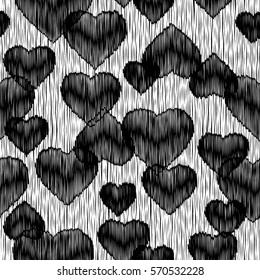 Seamless vector background with decorative hearts. Valentine's day. Print. Cloth design, wallpaper.