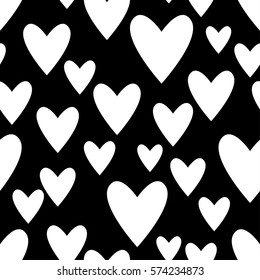 Seamless vector background with decorative hearts. Valentine's day. Print. Cloth design, wallpaper.