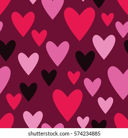 Seamless vector background with decorative hearts. Valentine's day. Print. Cloth design, wallpaper.