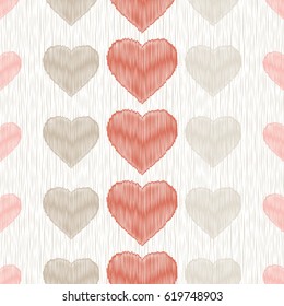 Seamless vector background with decorative hearts. Valentine's day.