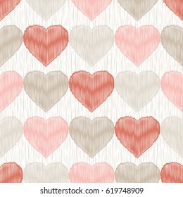 Seamless vector background with decorative hearts. Valentine's day.