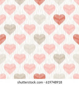 Seamless vector background with decorative hearts. Valentine's day.