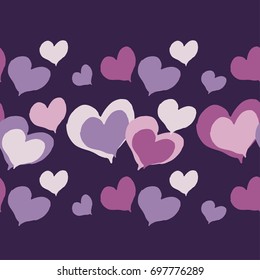 Seamless vector background with decorative hearts. Valentine's day. Hand-drawing. Textile rapport.