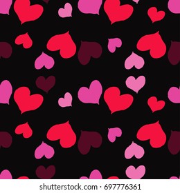 Seamless vector background with decorative hearts. Valentine's day. Hand-drawing. Textile rapport.