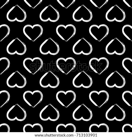 Seamless vector background with decorative hearts. Valentine's day. Hand-drawing. Textile rapport.
