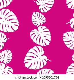 Seamless vector background with decorative leaves. Texture of palm leaves. Textile rapport.
