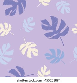 Seamless vector background with decorative leaves. Print. Cloth design, wallpaper.