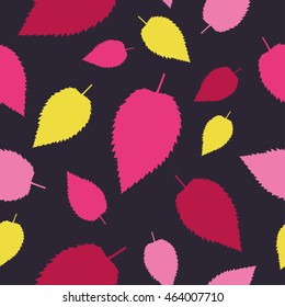 Seamless vector background with decorative leaves. Print. Cloth design, wallpaper.