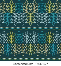Seamless vector background with decorative leaves. Print. Cloth design, wallpaper.