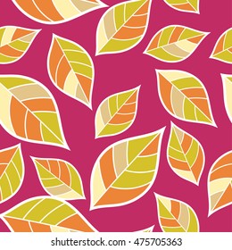 Seamless vector background with decorative leaves. Print. Cloth design, wallpaper.