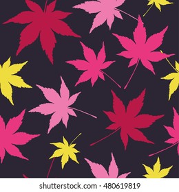 Seamless vector background with decorative leaves. Print. Cloth design, wallpaper.