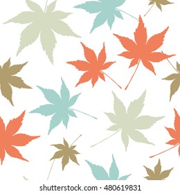 Seamless vector background with decorative leaves. Print. Cloth design, wallpaper.